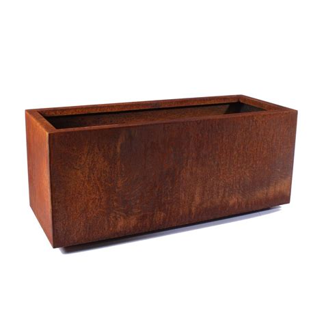 metallic series corten steel planter box veradek|large metal rectangular planters.